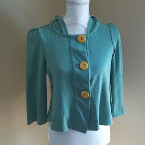 3/4 length sleeve button hoodie